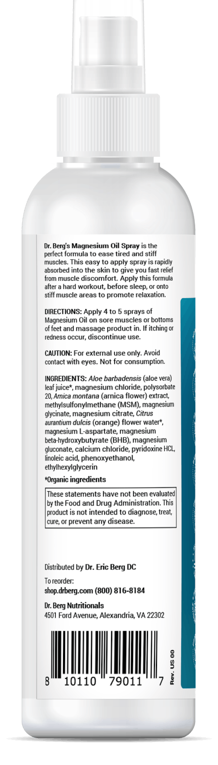 Dr. Berg Magnesium oil spray ingredients and directions